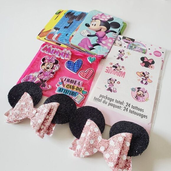 New Disney Junior Minnie Mouse Pack:  tote bag a mini bag, 2 hair clips and more - Picture 14 of 16